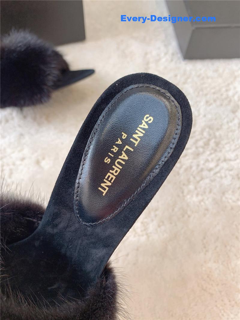Y51 mink high heels