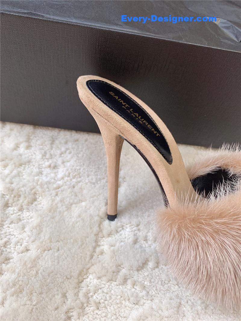 Y51 mink high heels