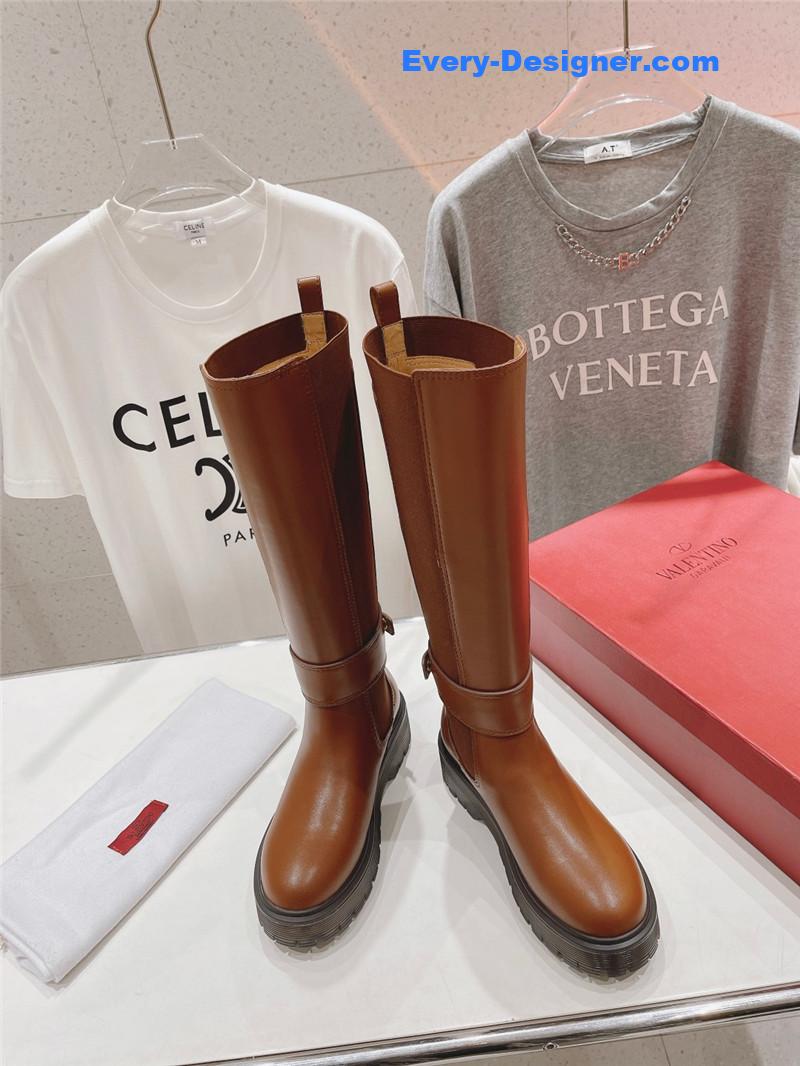 Va1e*ntin0 platform knee high boots in brown