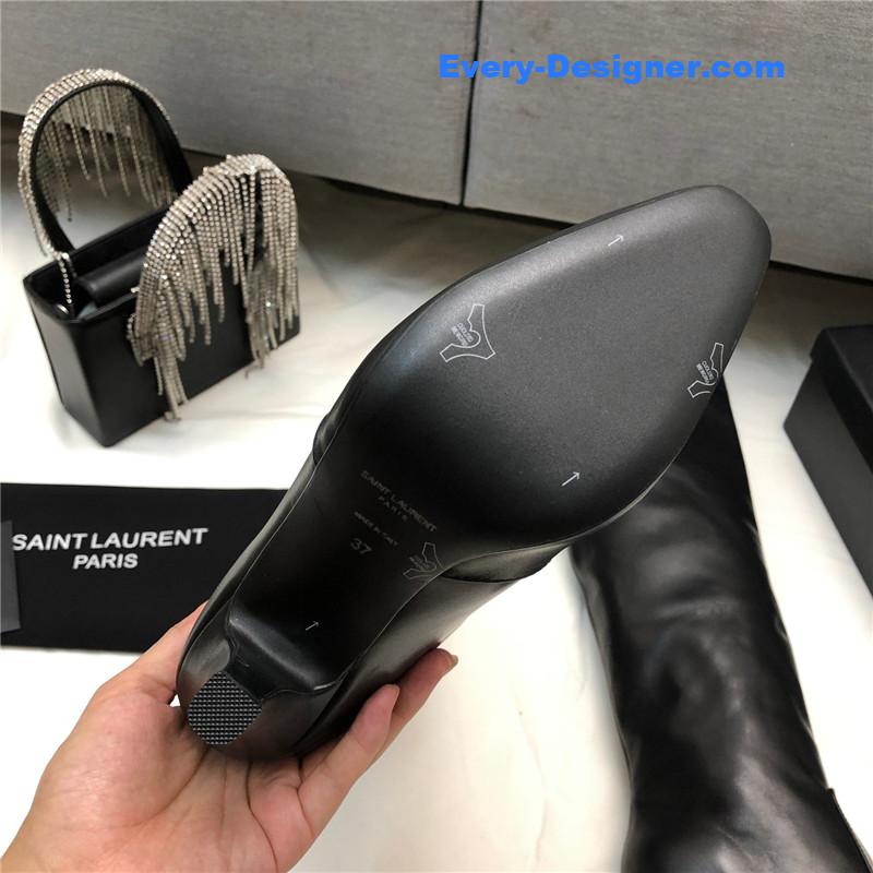 Sa1nt Lau*nt black over-the-knee boots
