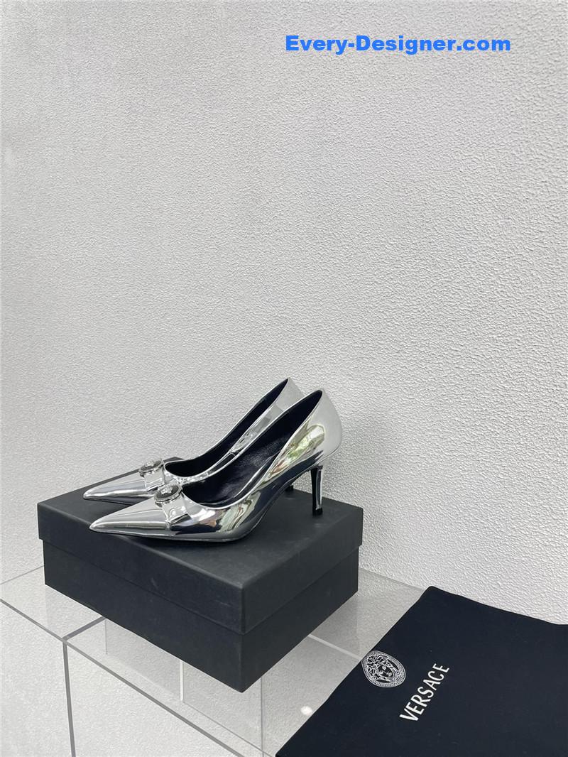 Versace patent leather high heel shoes