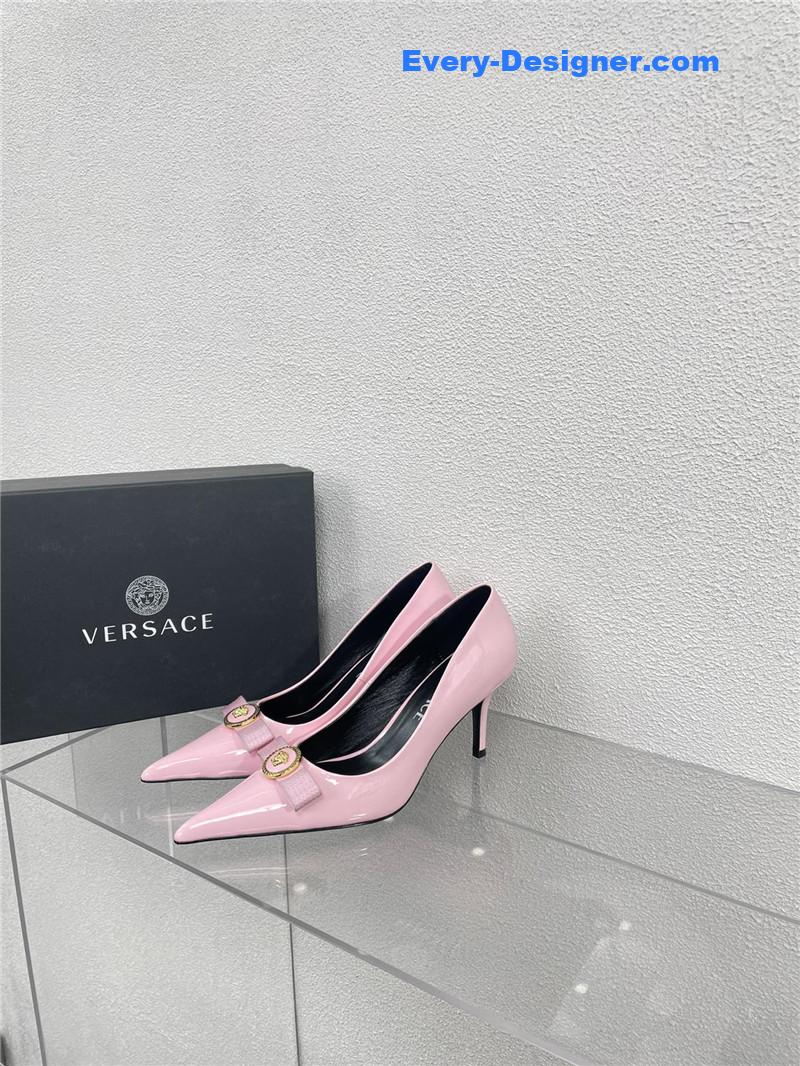 Versace patent leather high heel shoes