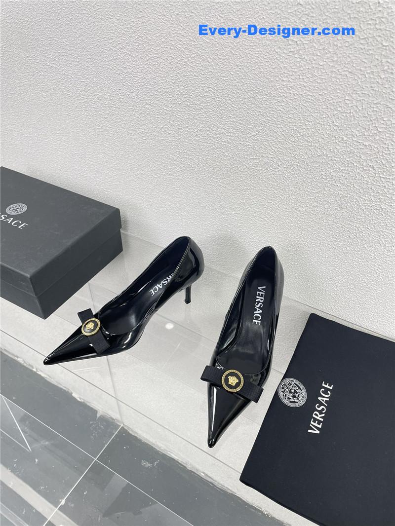 Versace patent leather high heel shoes
