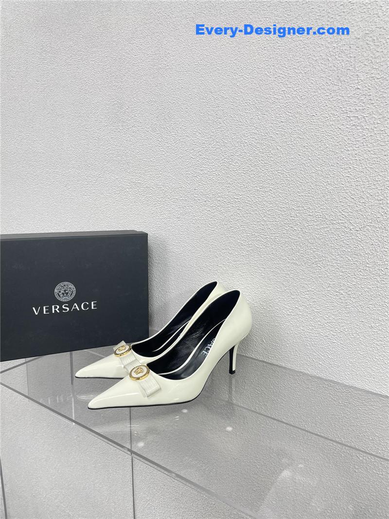 Versace patent leather high heel shoes