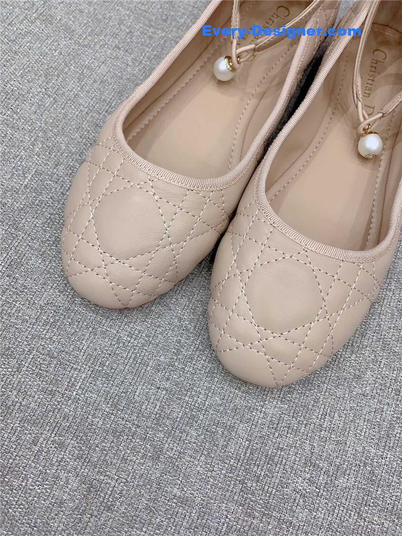 d10r new D1am0nd pearl flat shoes