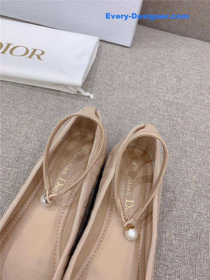 d10r new D1am0nd pearl flat shoes