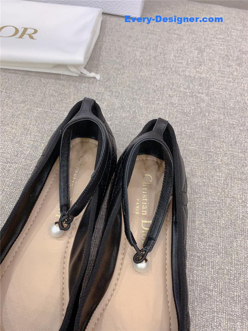 d10r new D1am0nd pearl flat shoes