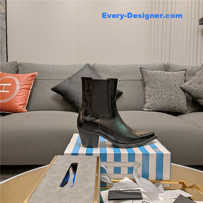 Pra*a brushed leather ankle boots