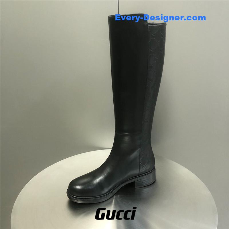 Gvc*1 black Gvc*1ssima leather gg tall riding boots