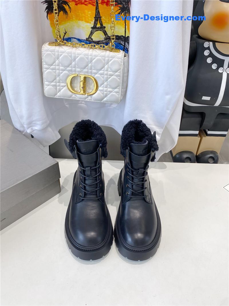 UGG Shearling Lace-Up Boots Black