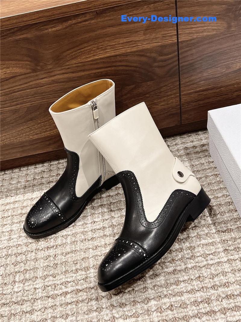 D10r d-folk white black ankle boots
