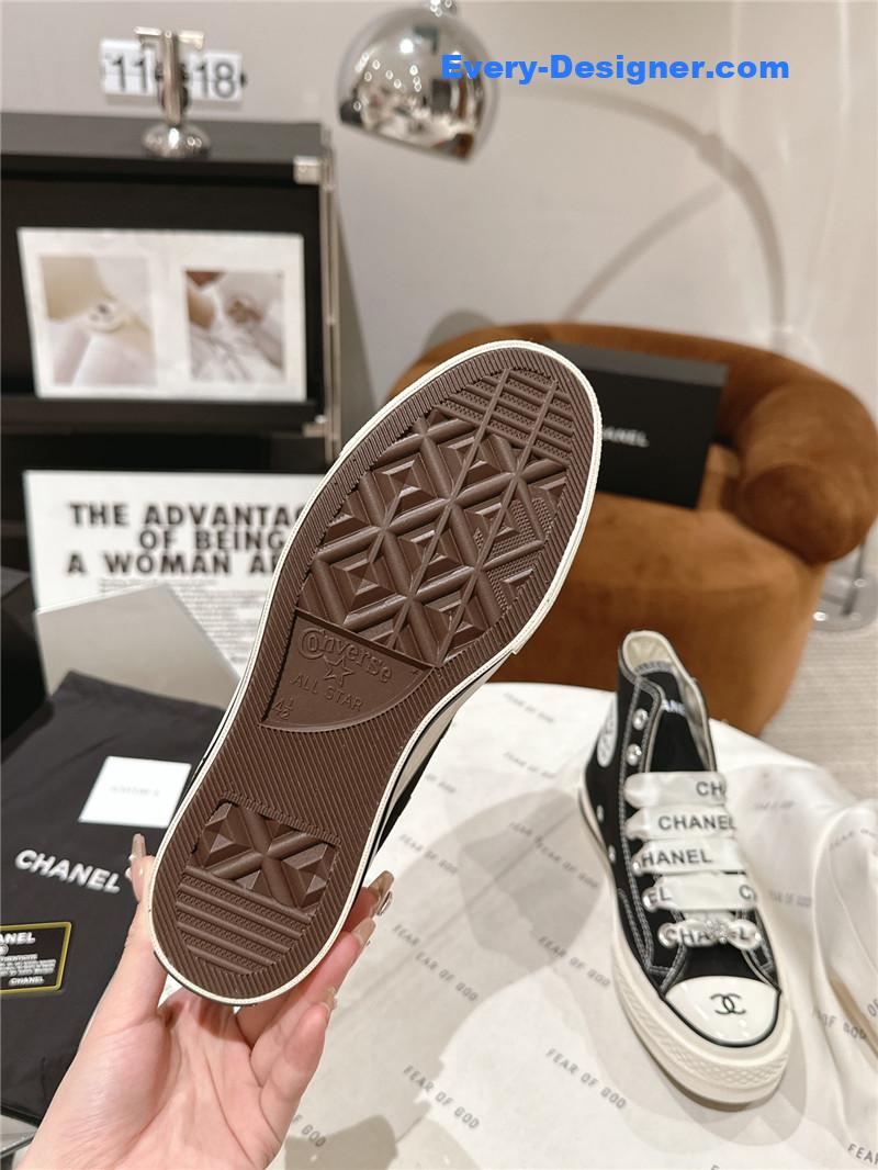 Ch**el co-branded converse canvas shoes