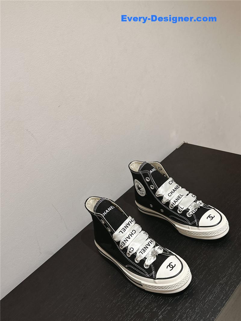 Ch**el co-branded converse canvas shoes