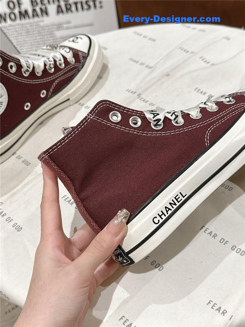 Ch**el co-branded converse canvas shoes