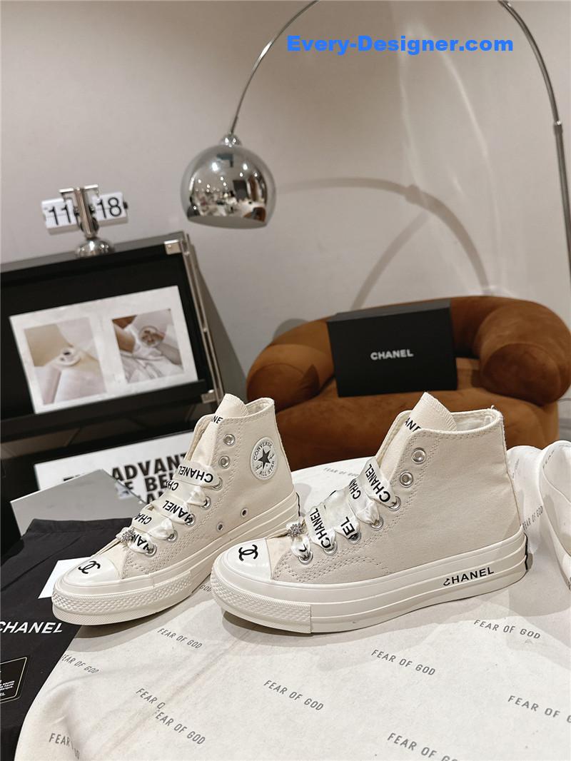 Ch**el co-branded converse canvas shoes