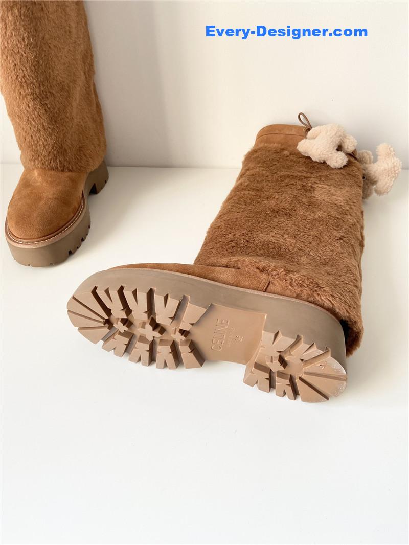 Ce1i*e suede bulky high boot in brown