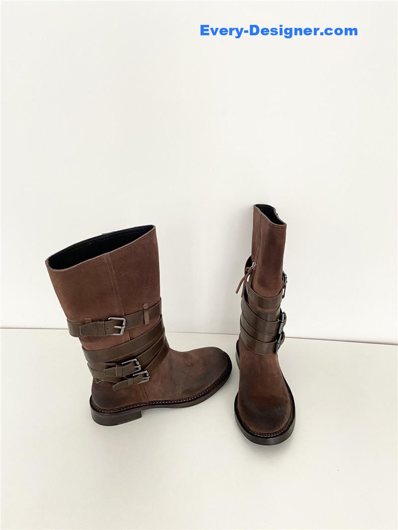 Miu Miu Women’s Motorcycle Suede Leather Boots