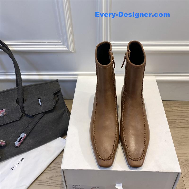 The R0w autumn and winter stitched retro short boots