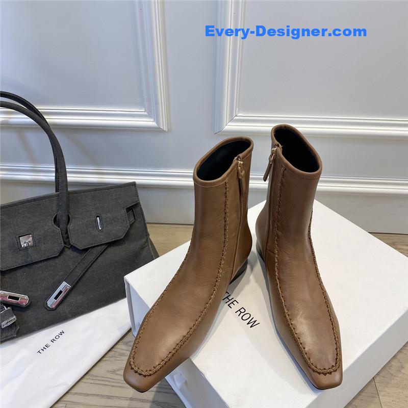 The R0w autumn and winter stitched retro short boots