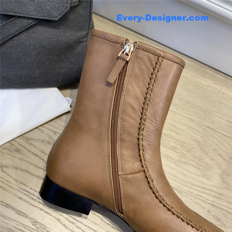 The R0w autumn and winter stitched retro short boots