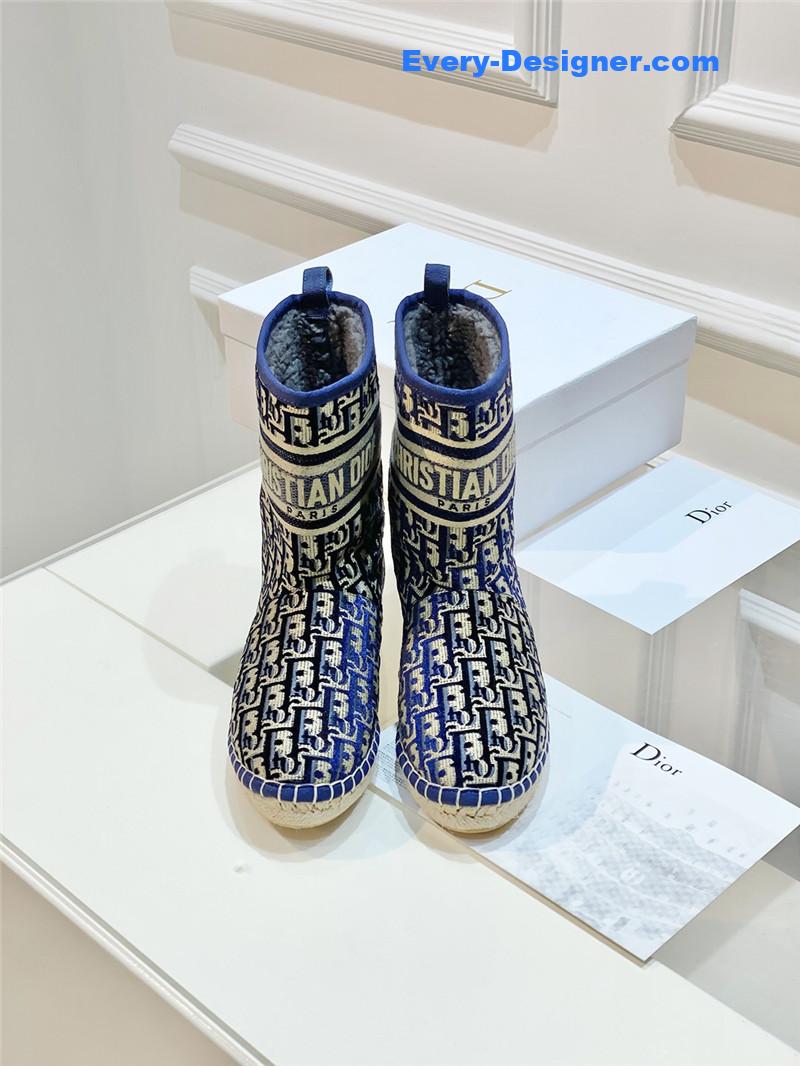 D10r blue velvet monogram granville flat espadrille boots