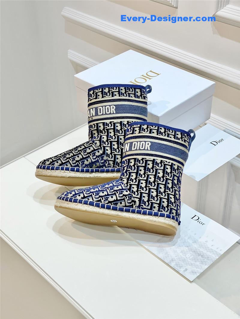 D10r blue velvet monogram granville flat espadrille boots
