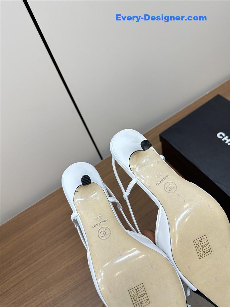 Ch**el pointed bow mesh sexy sandals
