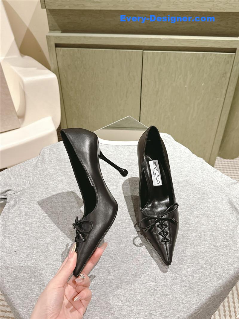 J1m*y Ch00 scarlett 50 black nappa leather pumps