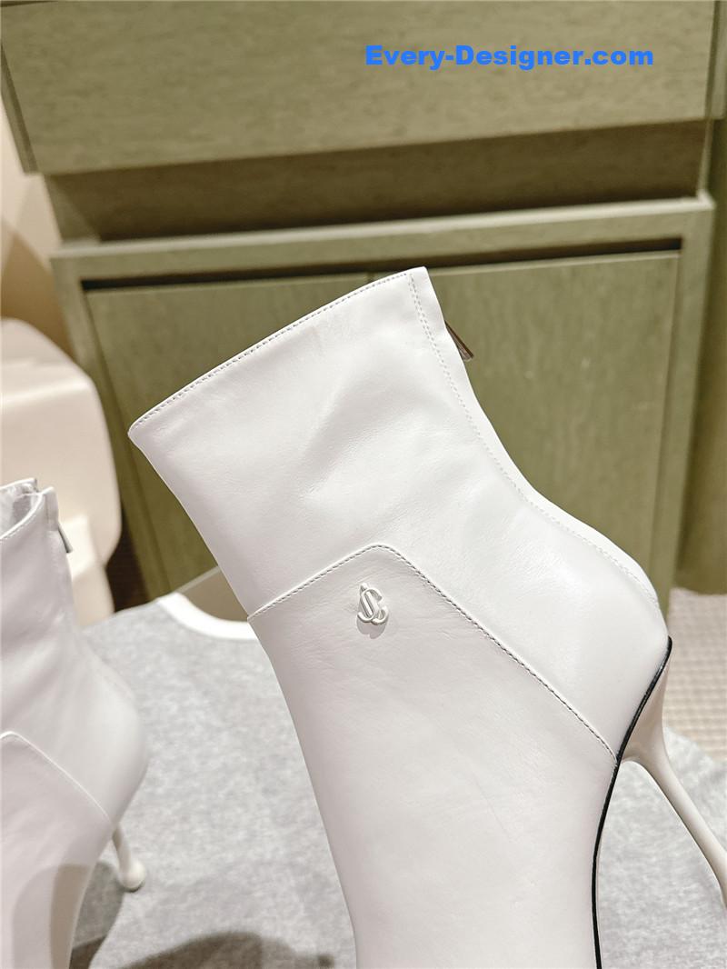 J1m*y Ch00 cycas 80 lambskin ankle boots in white