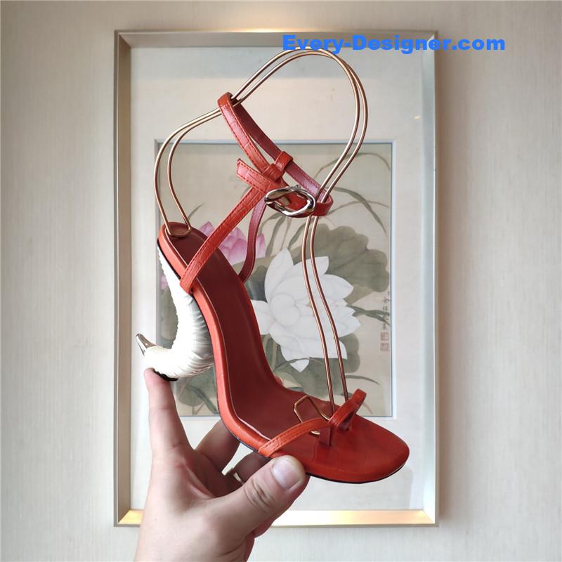 Givenchy Triple Toe Horn Slingbacks Red and White