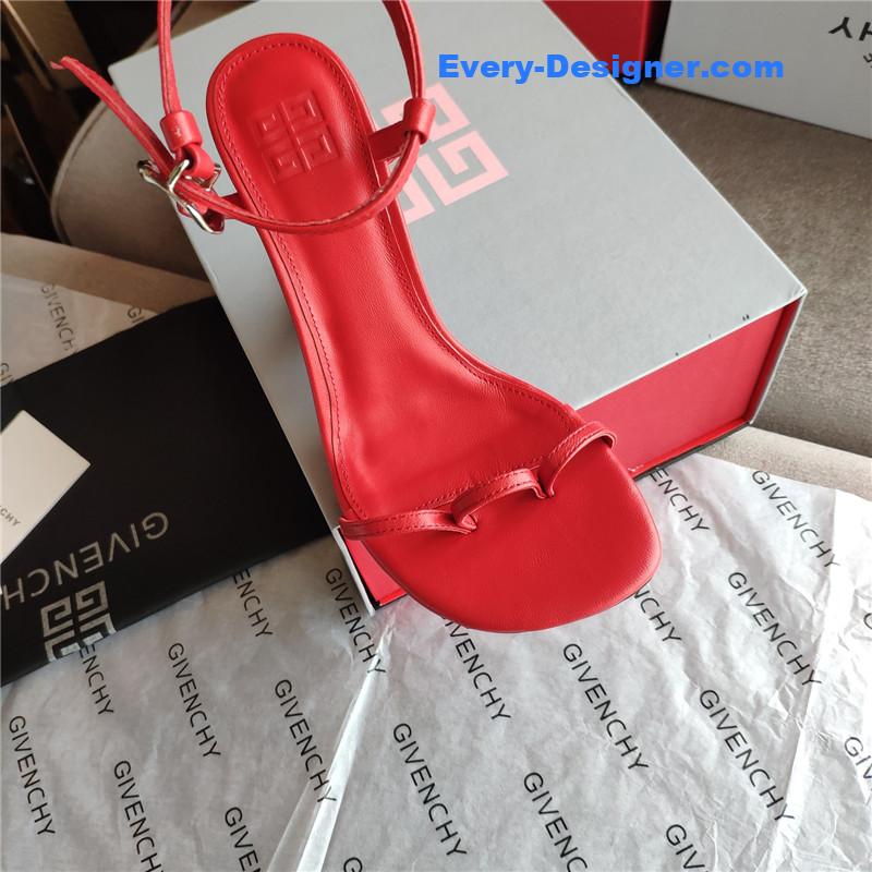 Givenchy Triple Toe Horn Slingbacks Red and Purple