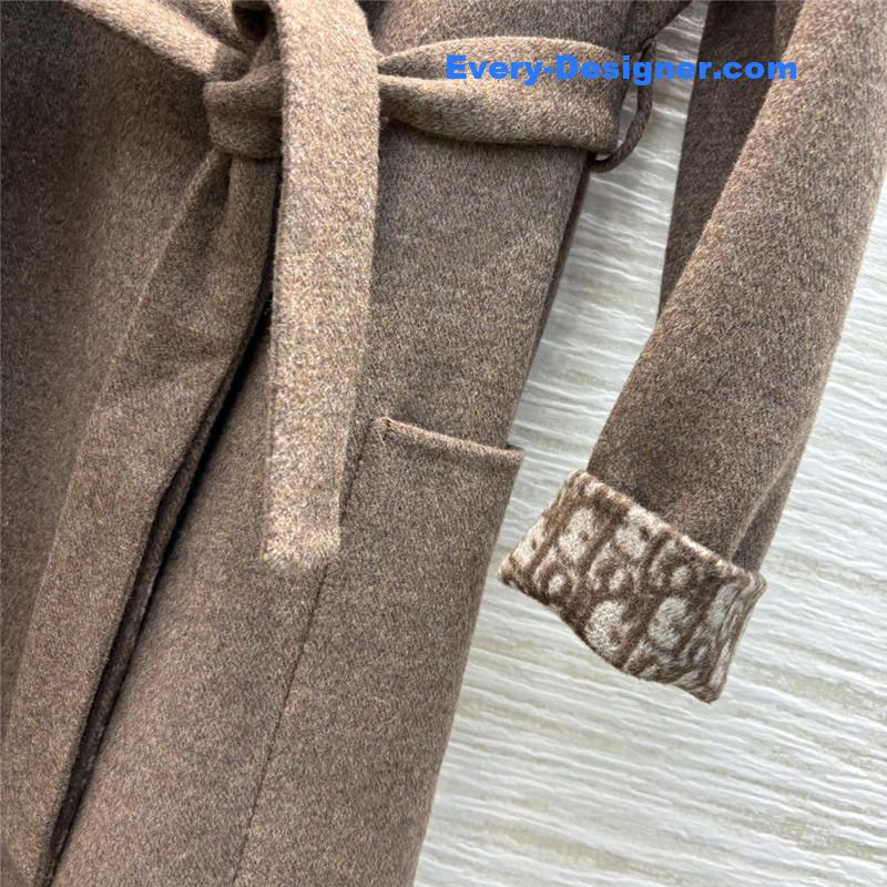 D10r logo jacquard lapel wool cashmere coat replicas clothes