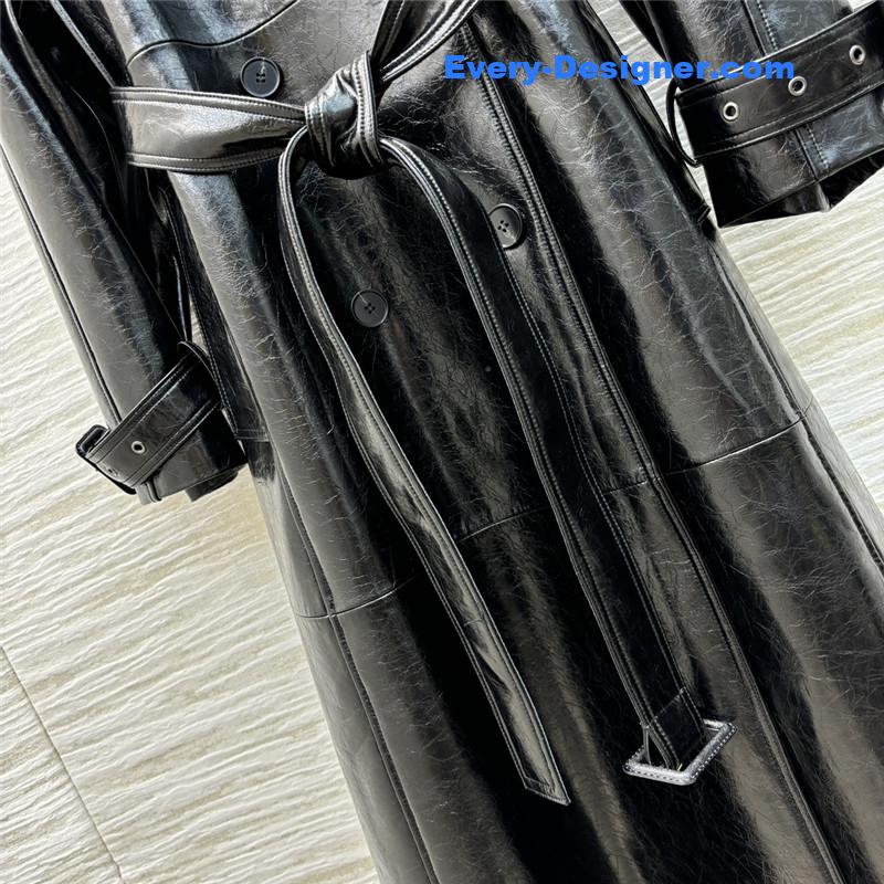 D10r lapel double-breasted leather trench coat replica d&g clothing