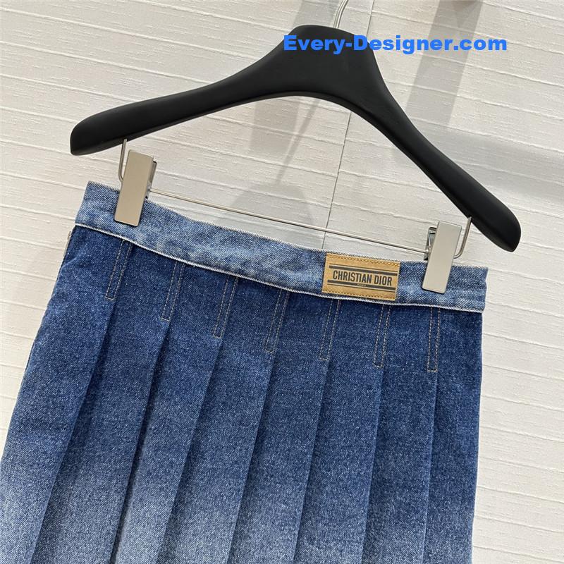 D10r floral denim pleated skirt replica d&g clothing