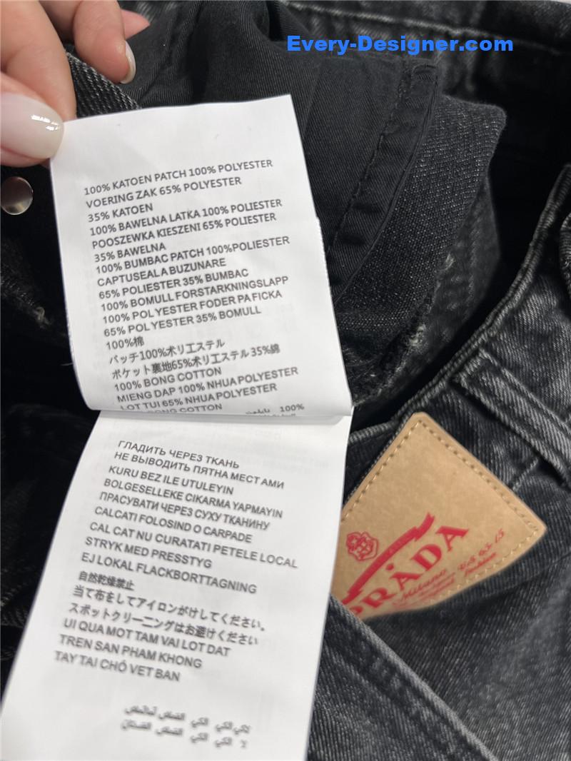 Pra*a triangle logo denim overalls replica clothing sites