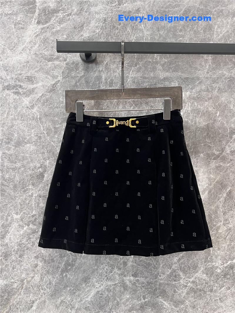 A1exa*der wang lettering metal button velvet culottes replica clothing