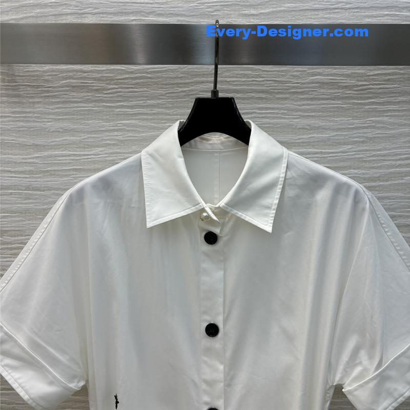 D10r lapel shirt-style button-down white dress replica clothes