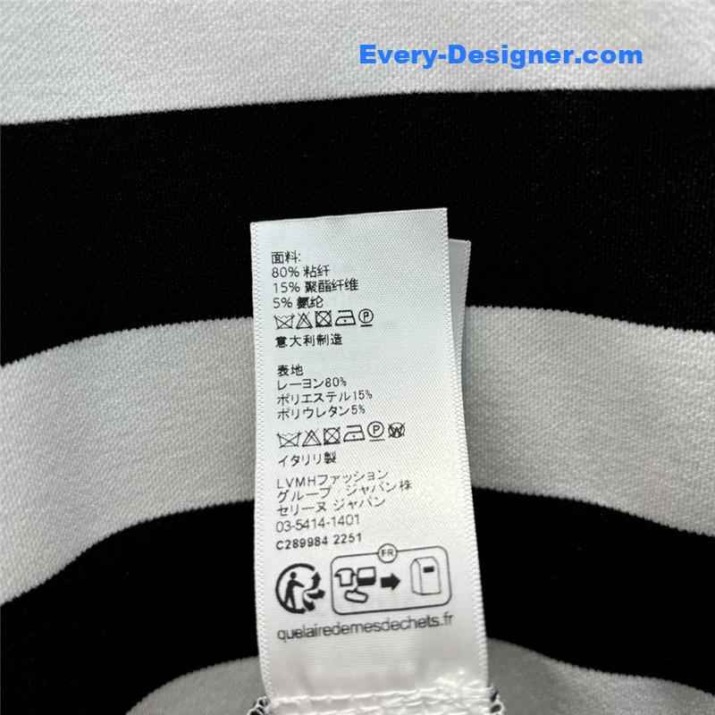 Ce1i*e polo collar horizontal striped dress replica clothes