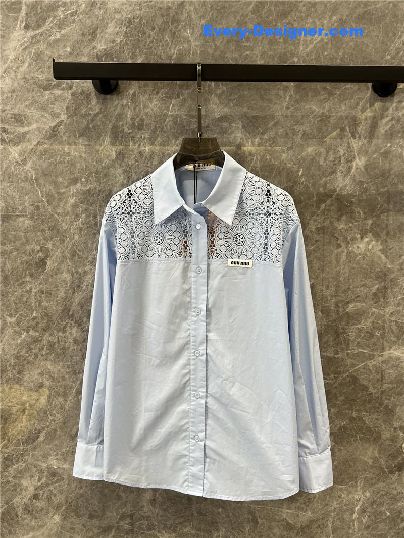 M1um1u hollow long-sleeved shirt replica clothes