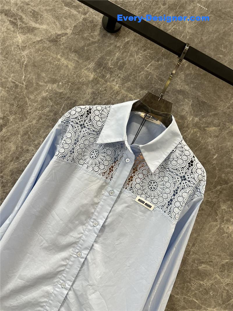 M1um1u hollow long-sleeved shirt replica clothes