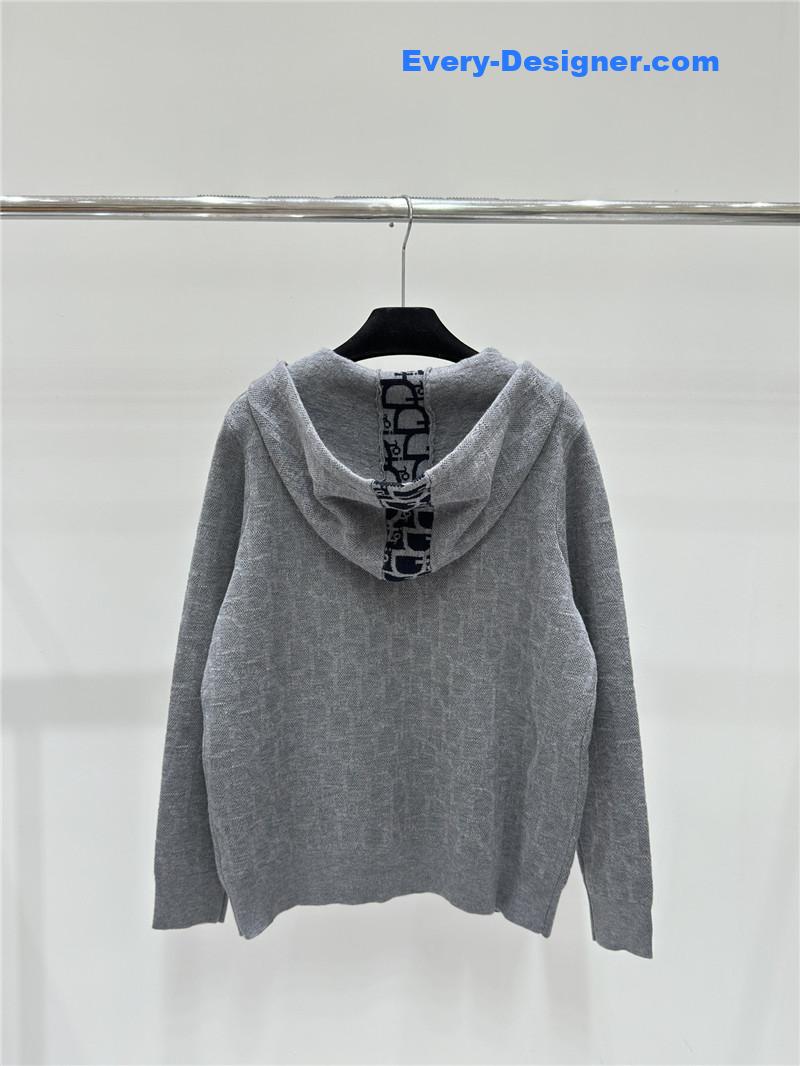 D10r jacquard knitted hooded cardigan replica designer clothes