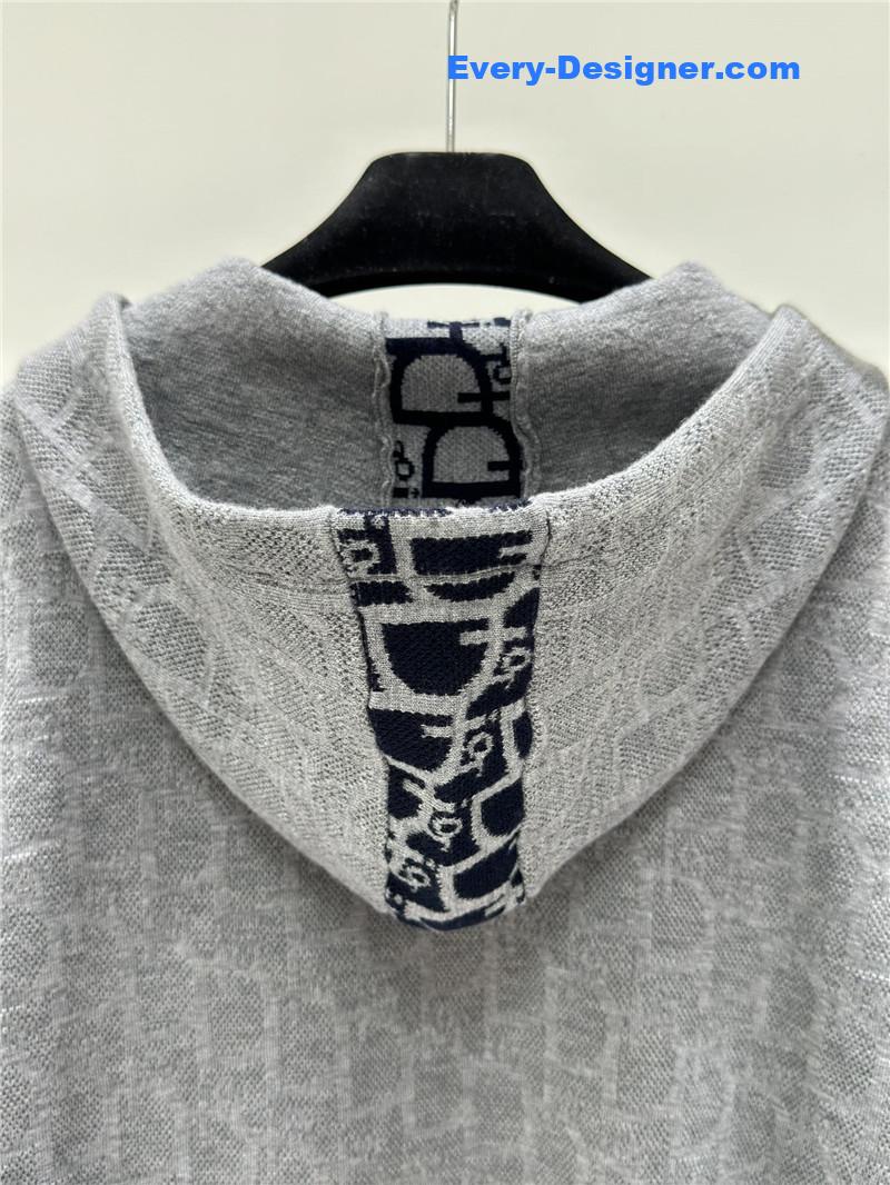 D10r jacquard knitted hooded cardigan replica designer clothes