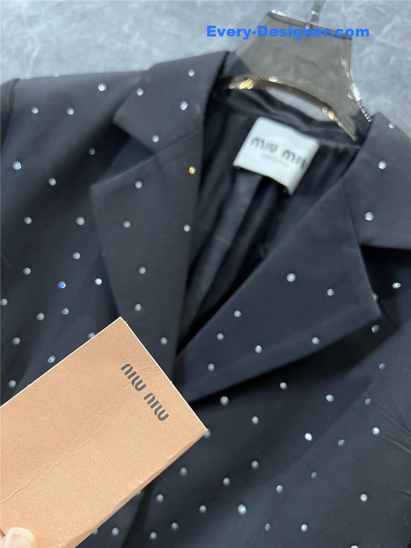 M1um1u starry rhinestone suit jacket replicas clothes