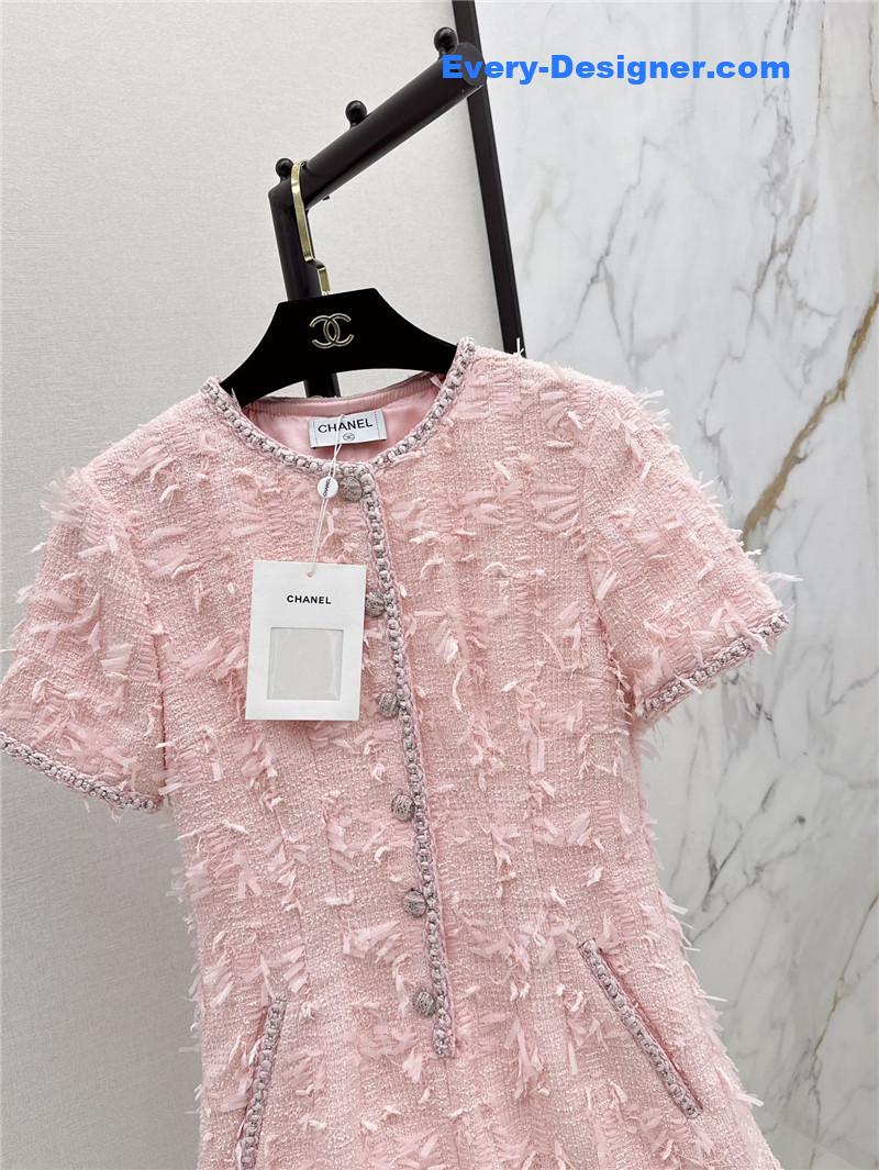 Ch**el fringed woven fabric jumpsuit replica d&g clothing