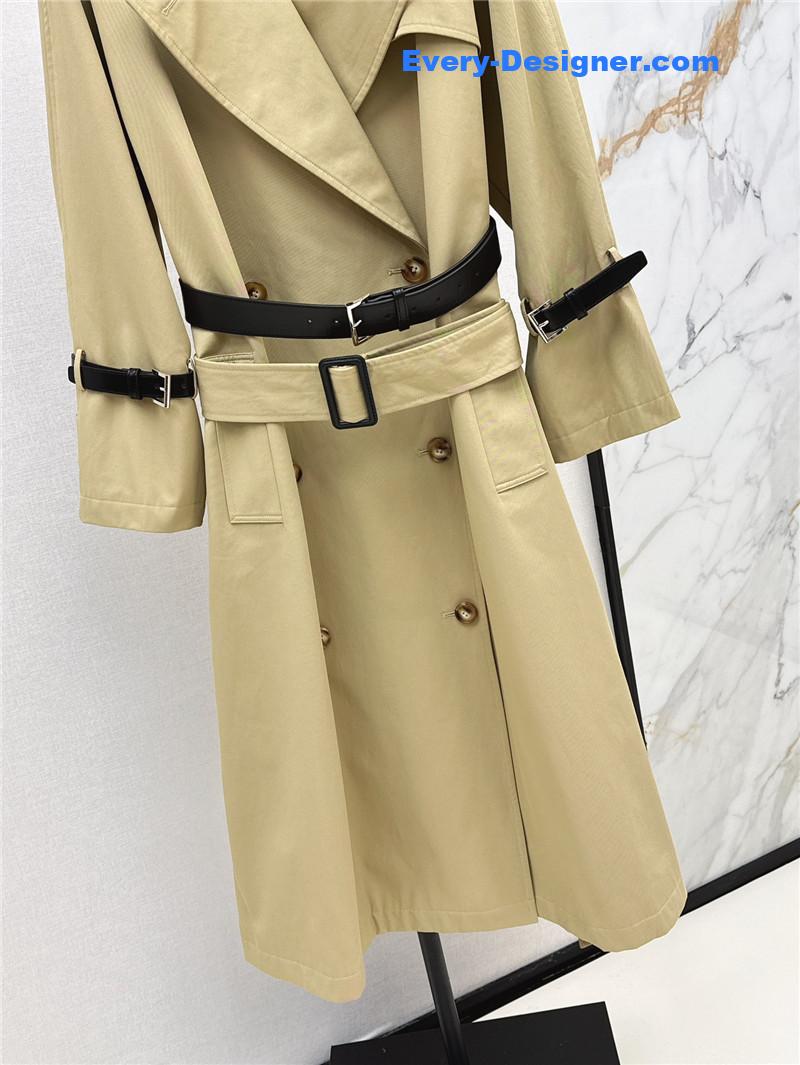 Pra*a waisted long trench coat replica clothing sites