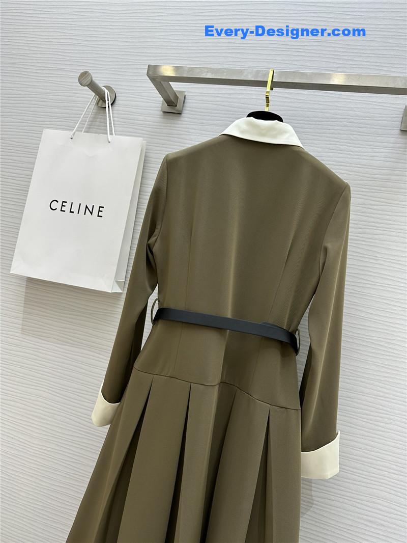 Ce1i*e contrast lapel dress replica clothing sites