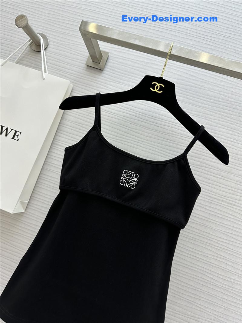 L0ew* logo embroidered fake two piece suspenders replica clothing