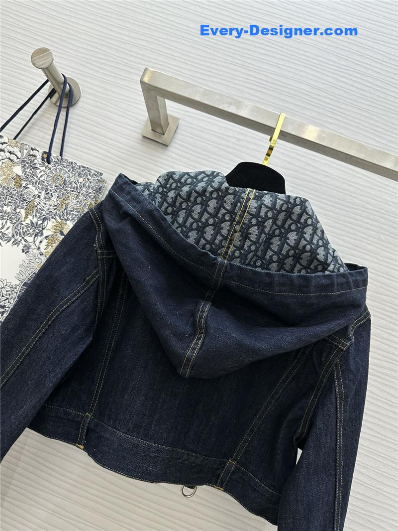 D10r monogram cropped denim hooded jacket replica d&g clothing