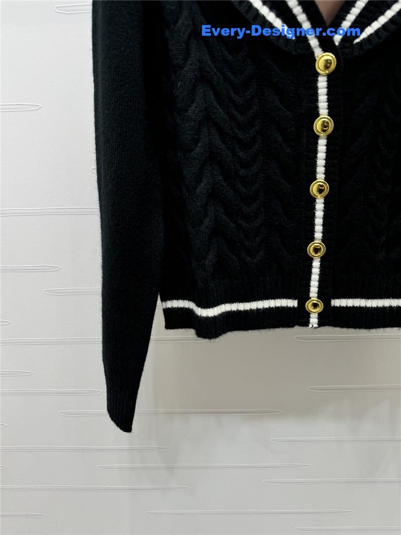M1um1u gold button long-sleeved cardigan replica clothing sites