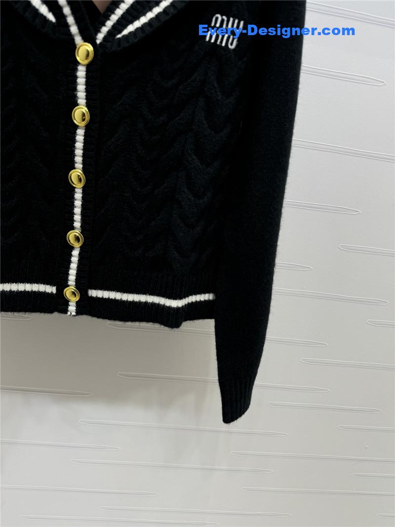 M1um1u gold button long-sleeved cardigan replica clothing sites